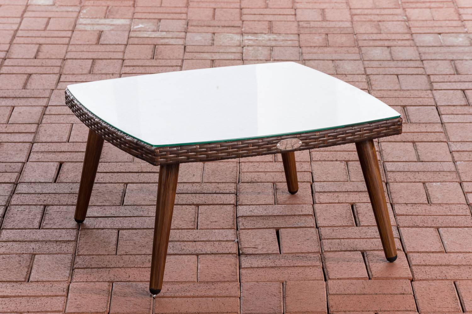 Tisch Ameland Flachrattan 30 cm braun-meliert-0
