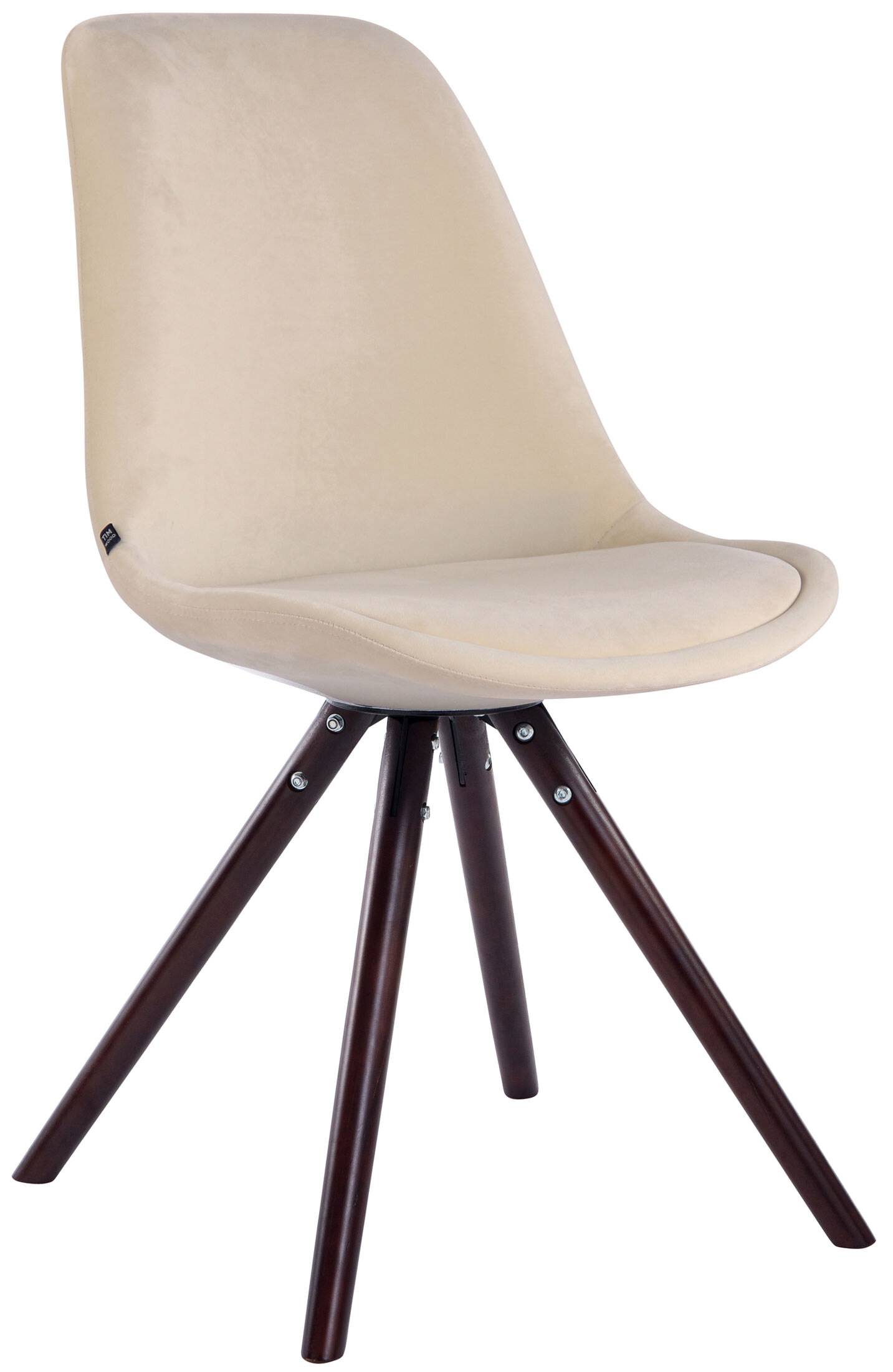 Besucherstuhl Toulouse Samt Rund cappuccino creme-0