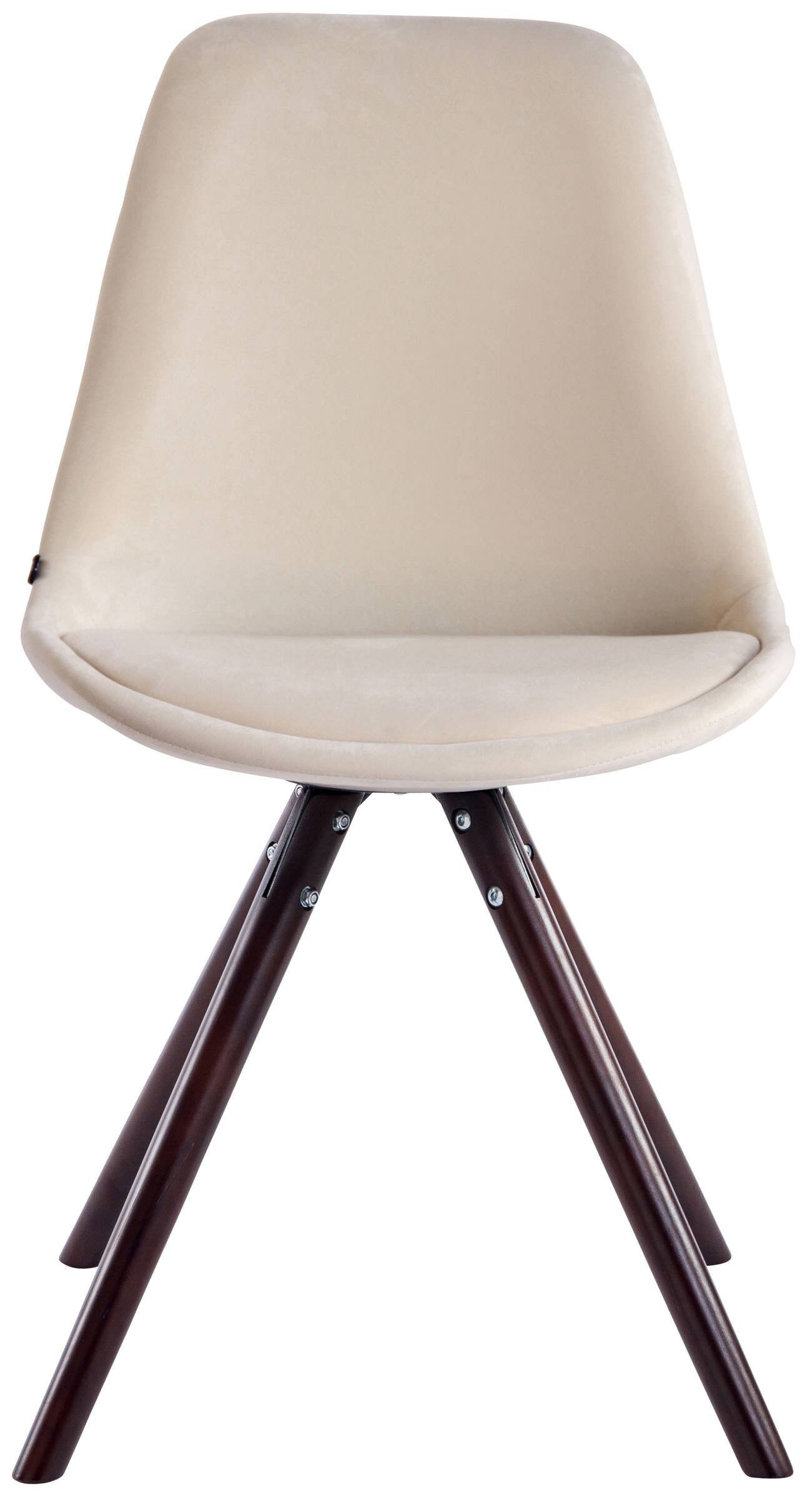 Besucherstuhl Toulouse Samt Rund cappuccino creme-1