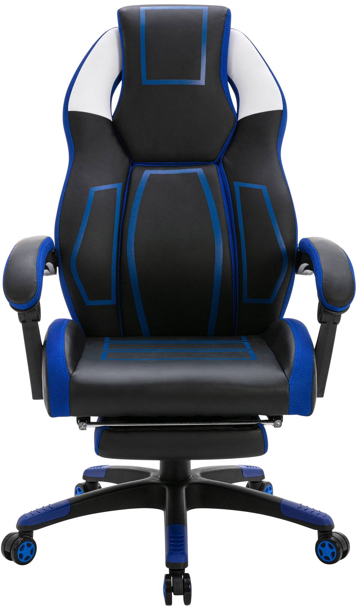 Bürostuhl Clovis Kunstleder schwarz/blau-2