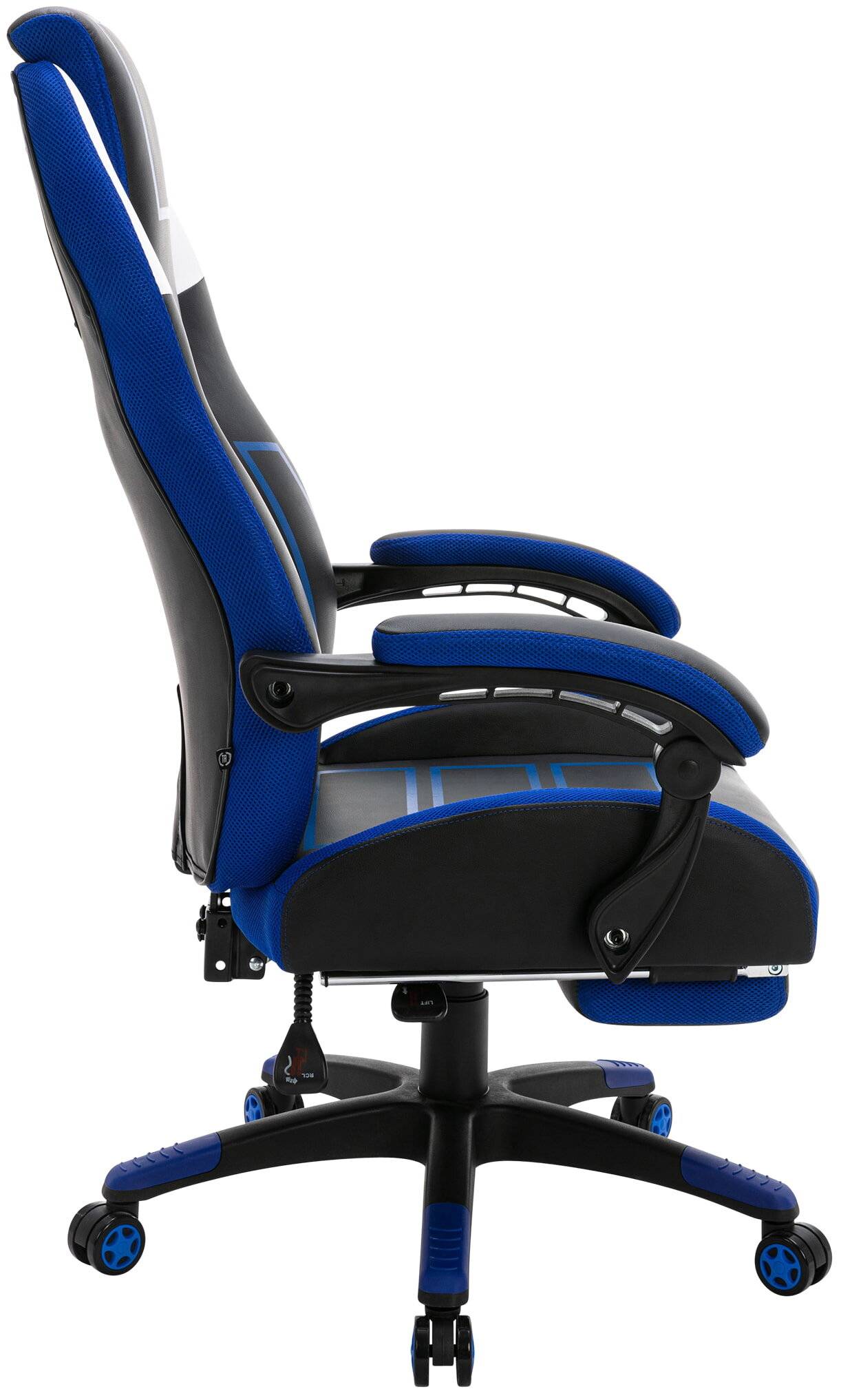 Bürostuhl Clovis Kunstleder schwarz/blau-3