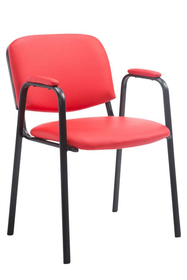 Besucherstuhl Ken PRO Kunstleder rot