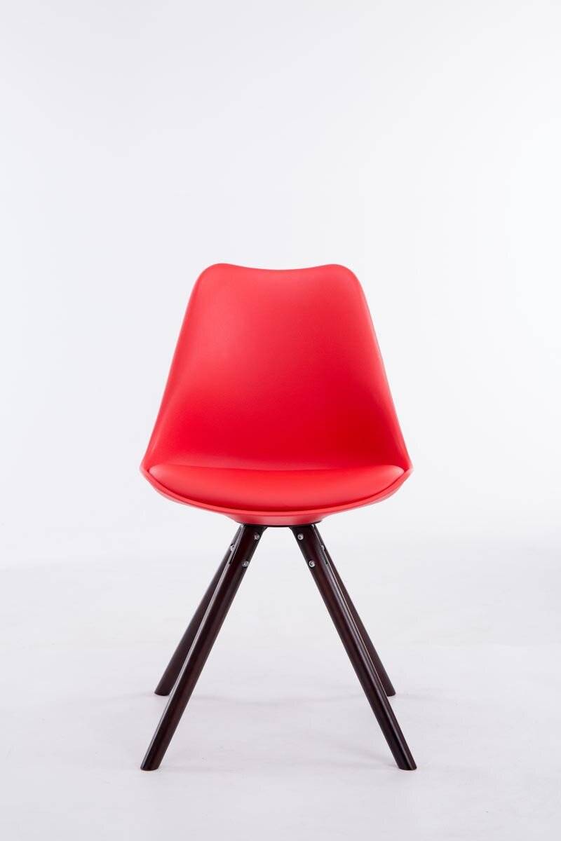 Besucherstuhl Toulouse Kunstleder Rund cappuccino (eiche) rot-1
