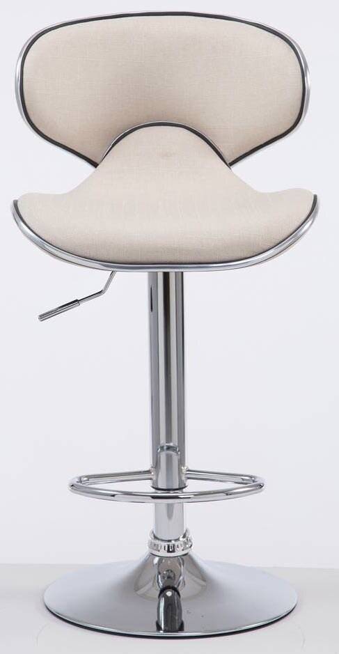 2er Set Barhocker Las Vegas V2 Stoff chrom creme-1