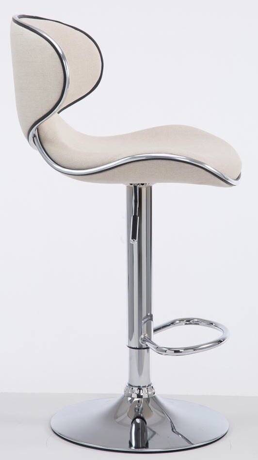 2er Set Barhocker Las Vegas V2 Stoff chrom creme-2