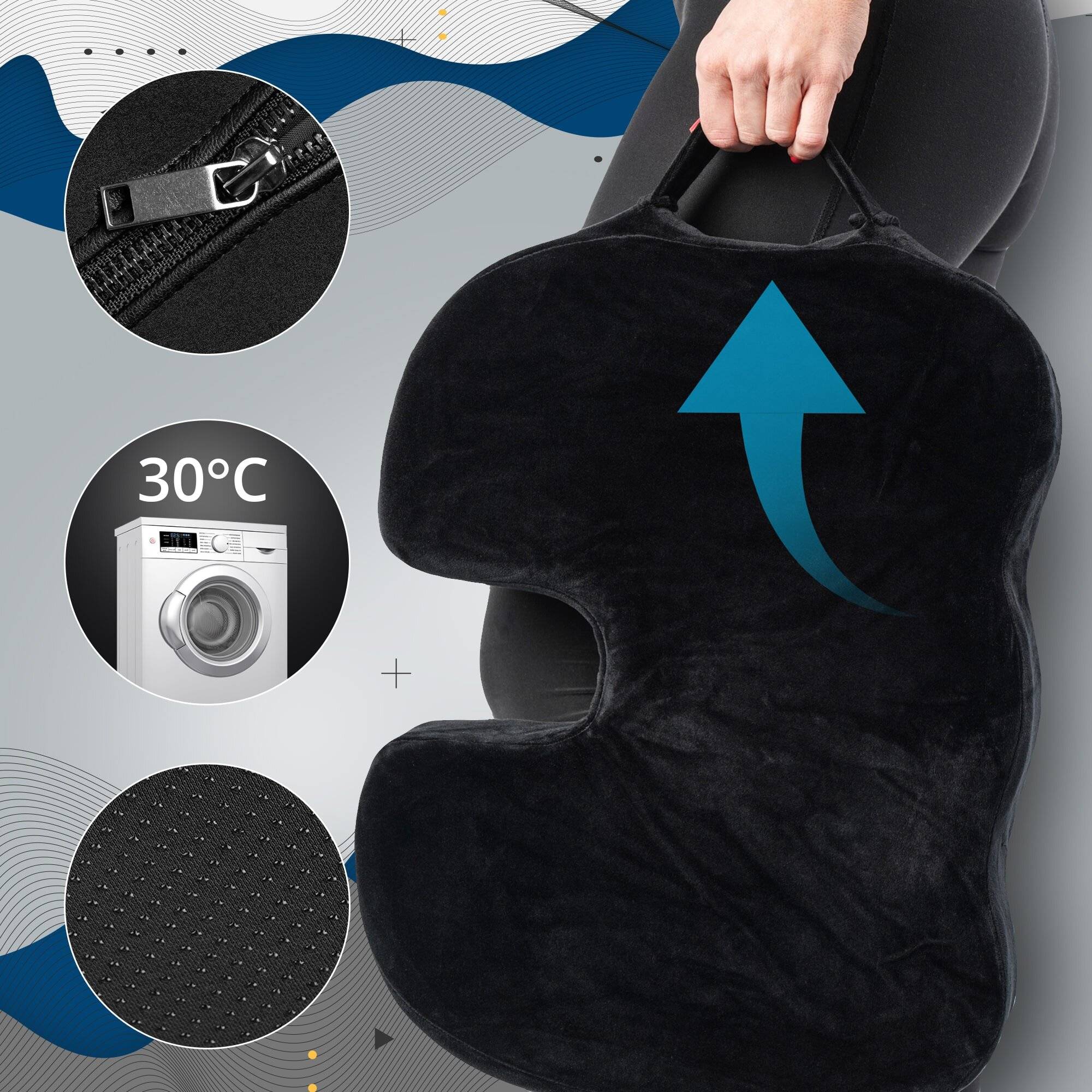 Ergonomisches Sitzkissen schwarz-4