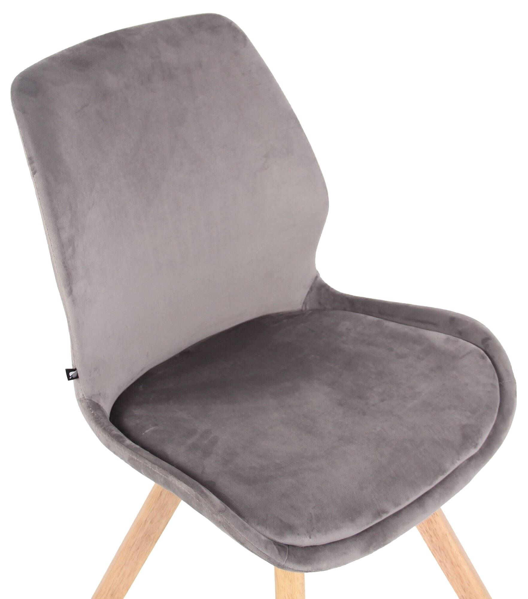 2er Set Stuhl Luna Samt grau-4