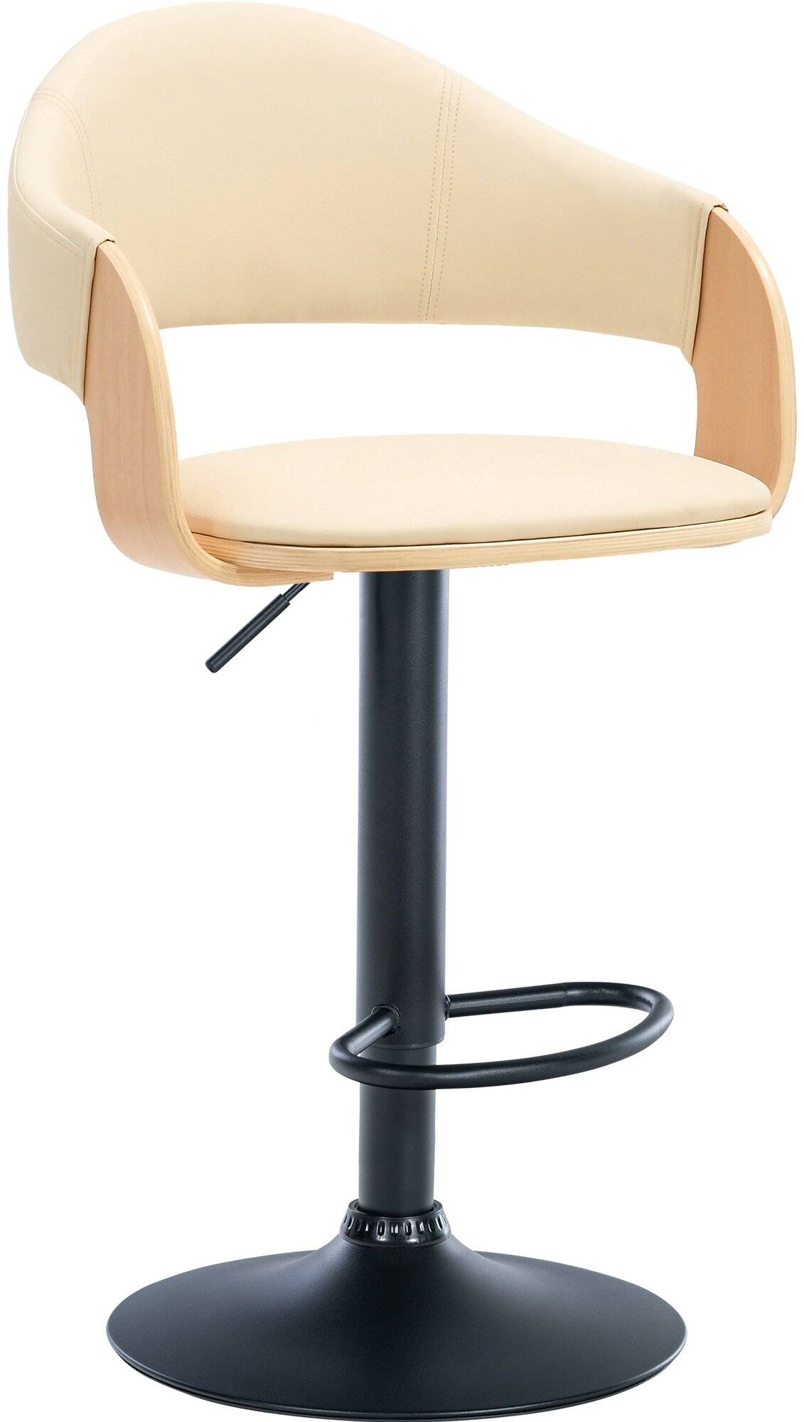 Barhocker Nilse Kunstleder schwarz natura/creme-0
