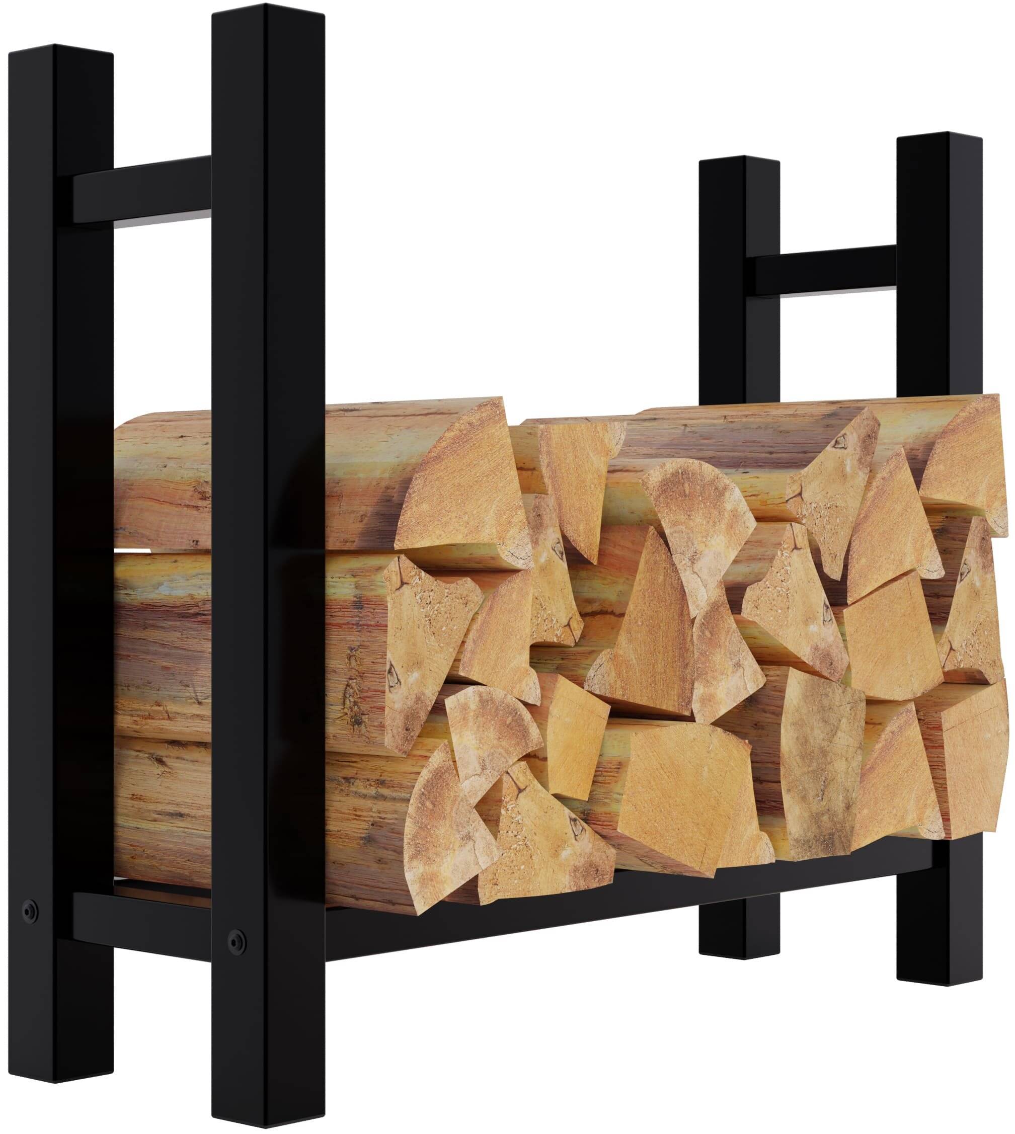 Kaminholzständer Medya eckig 30x80x80 cm schwarz-0