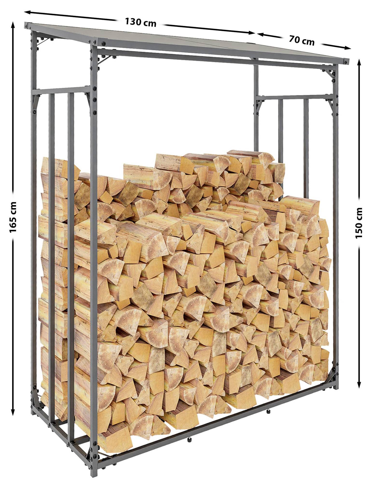Kaminholzunterstand Ruston Aluminium M anthrazit-2