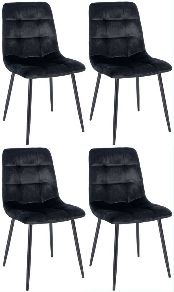 4er Set Esszimmerstühle Antibes schwarz
