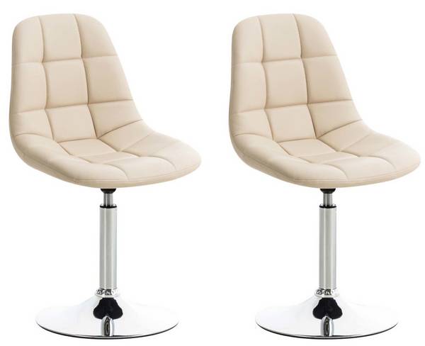2er Set Stühle Emil Kunstleder creme