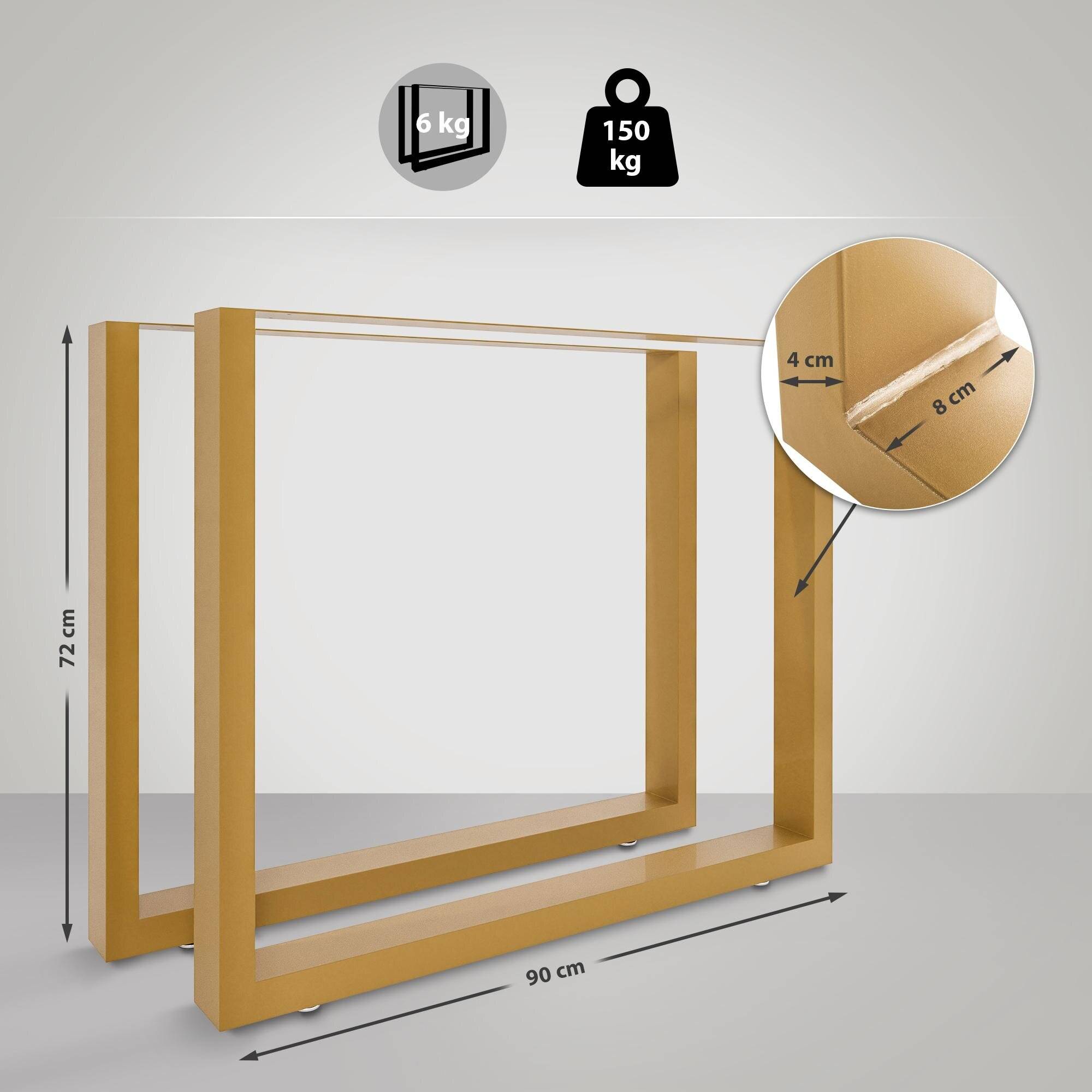2x Tischbeine Velden 90 cm gold-1