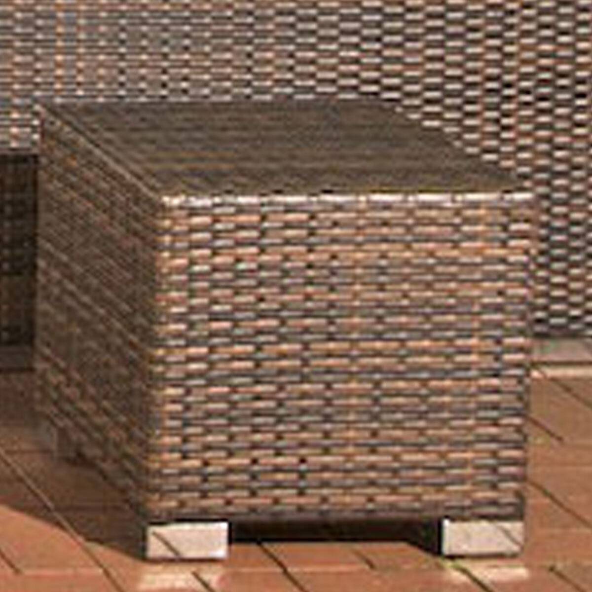 Beistelltisch Barcelona Flachrattan braun-meliert-1