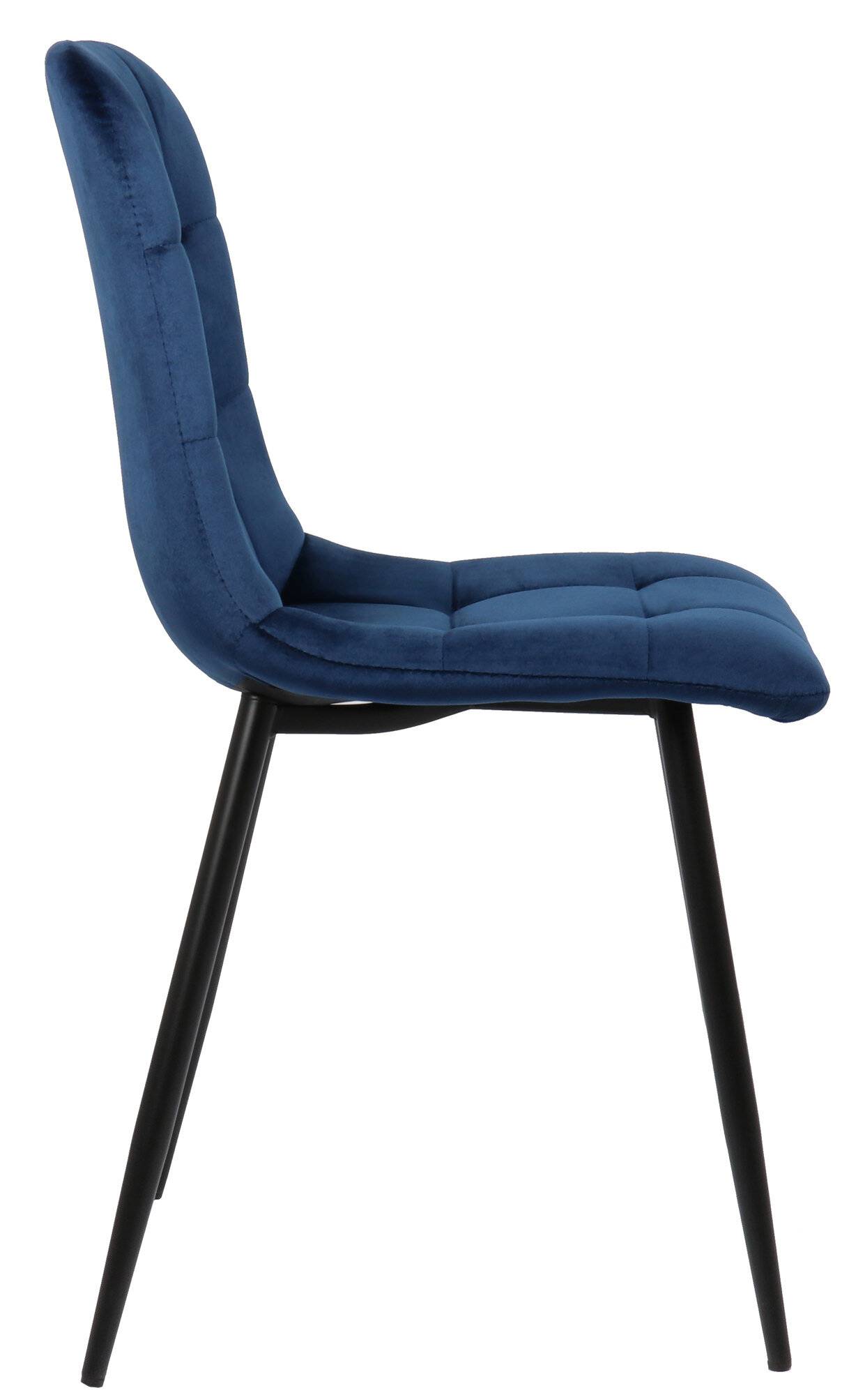 4er Set Esszimmerstuhl Tilde Samt blau-1