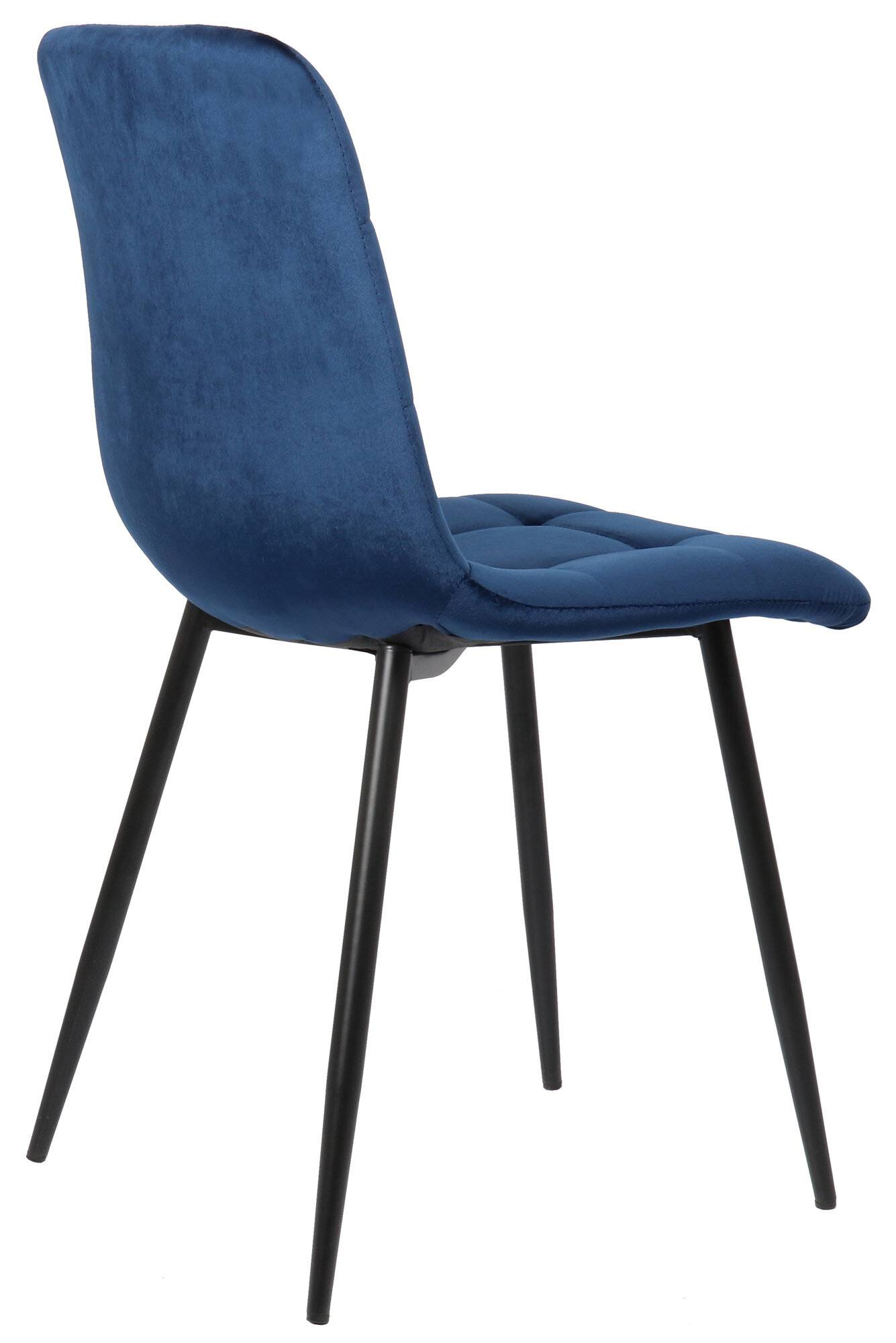 4er Set Esszimmerstuhl Tilde Samt blau-2