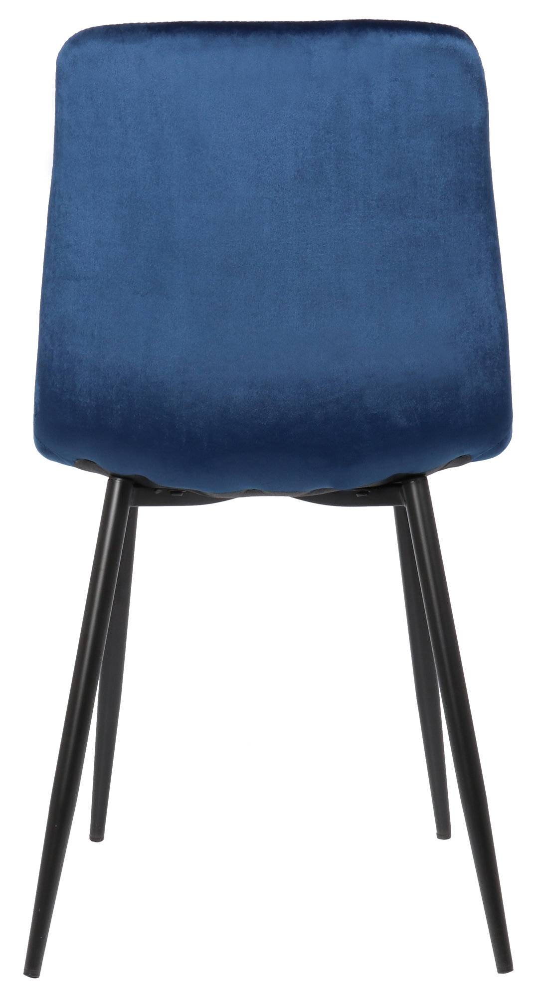 4er Set Esszimmerstuhl Tilde Samt blau-3