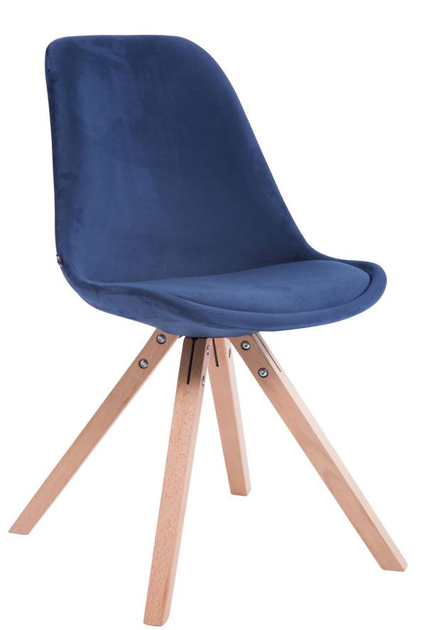 Besucherstuhl Toulouse Samt Square natura (eiche) blau