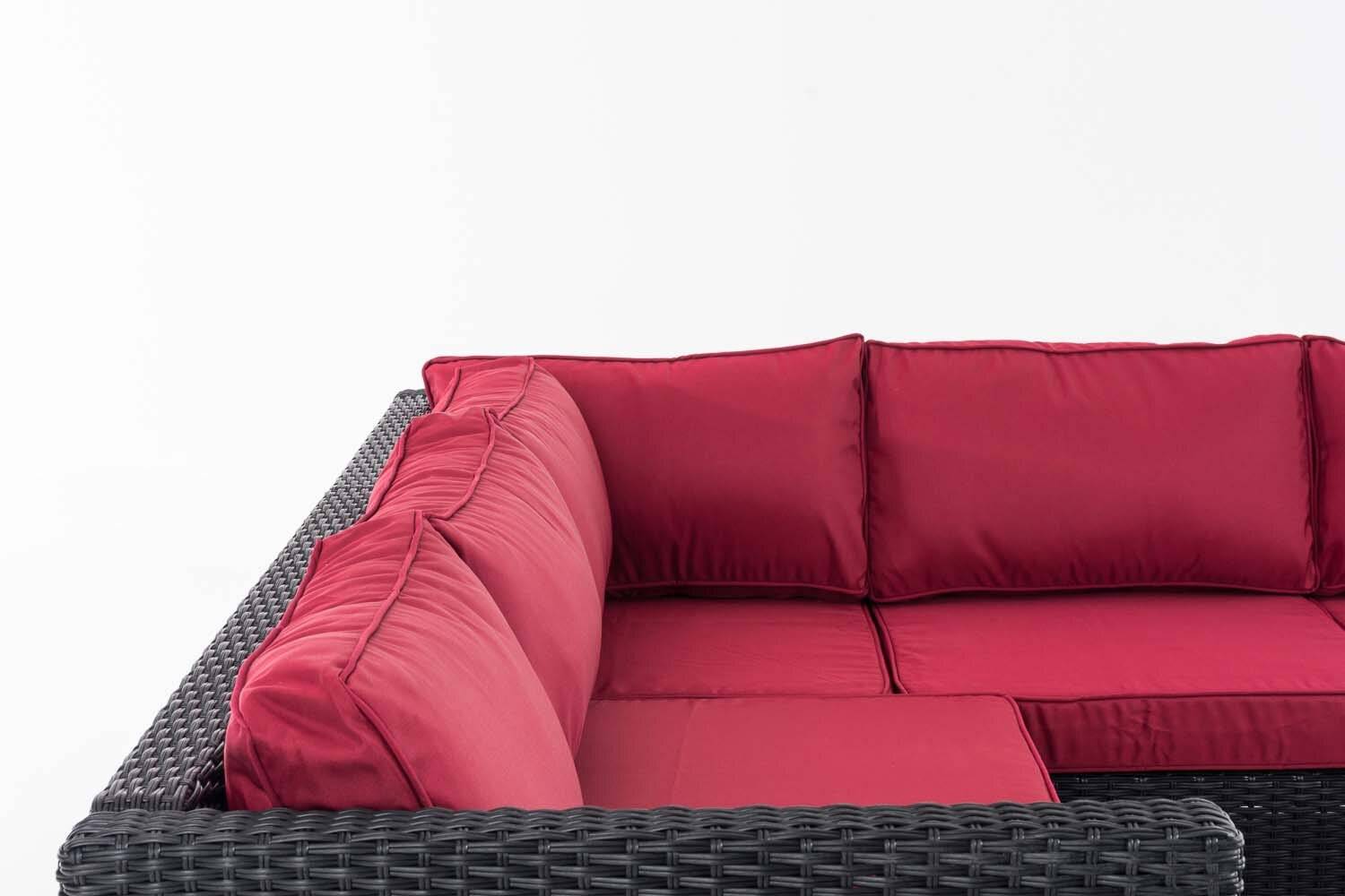 Ecksofa-Garnitur Liberi 5mm Rubinrot schwarz-2