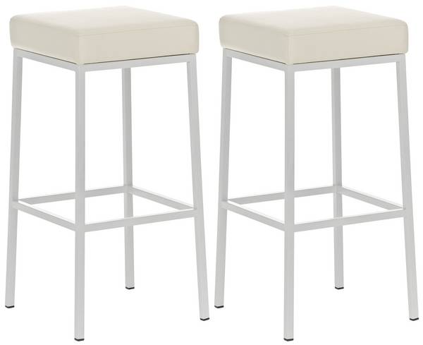 2er Set Barhocker Montreal 85 Kunstleder weiß creme