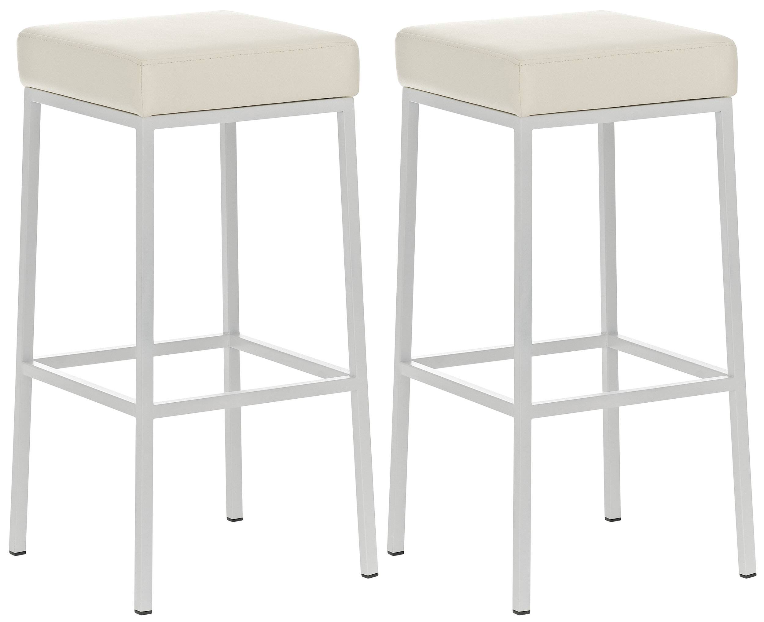2er Set Barhocker Montreal 85 Kunstleder weiß creme-0