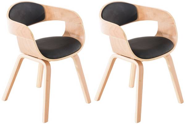 2er Set Stühle Kingston Kunstleder natura/schwarz