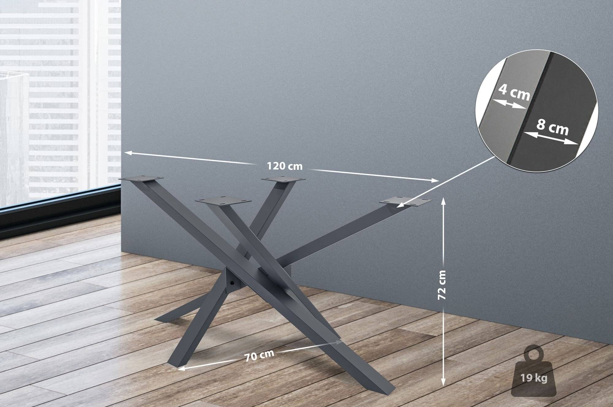Tischbeine Jimmy 120x70x72 grau-2