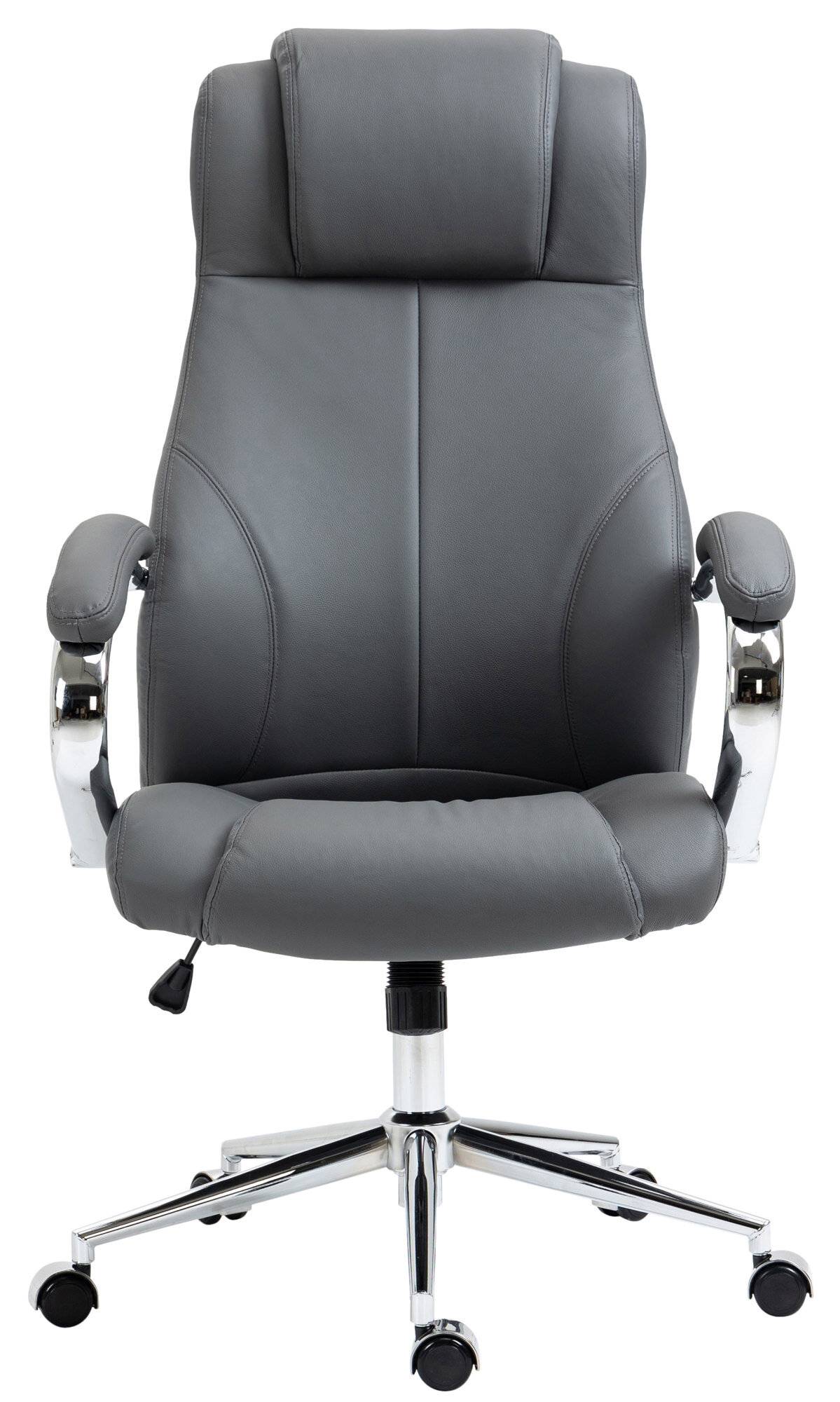 Bürostuhl Salford Echtleder grau-1