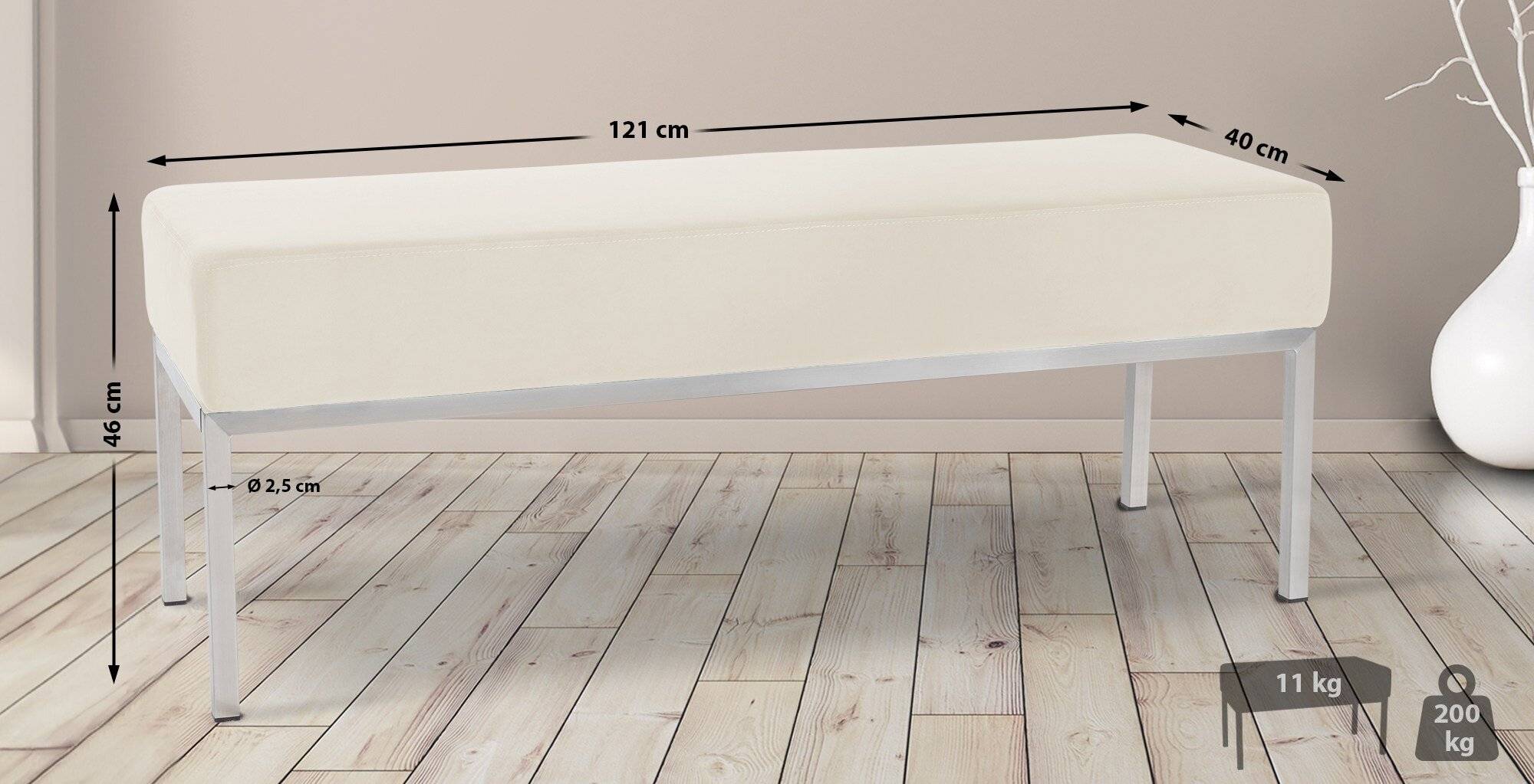 3er Sitzbank Lamega Samt creme-1
