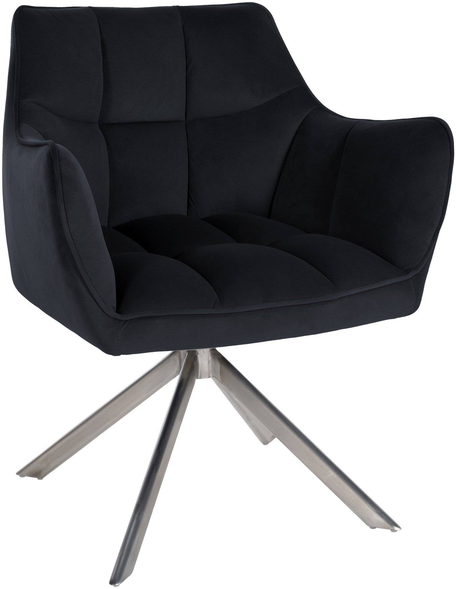 Esszimmerstuhl Swing Samt edelstahl schwarz-0