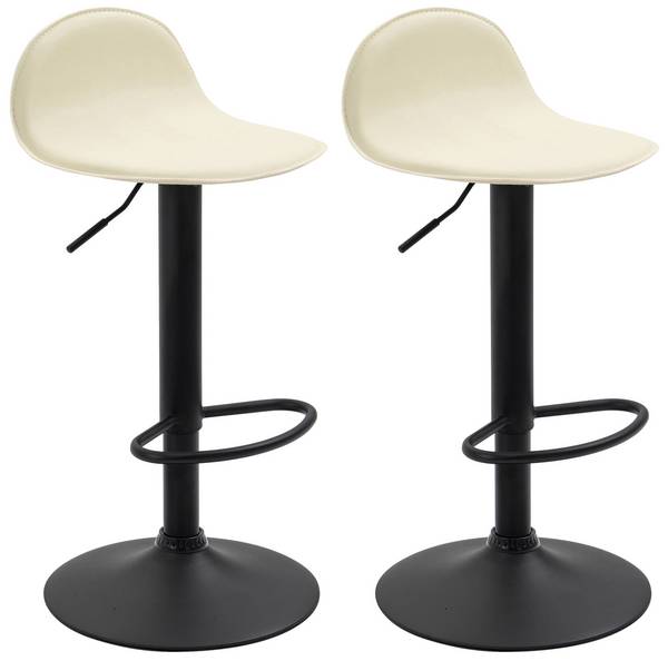 2er Set Barhocker Lana V2 schwarz creme