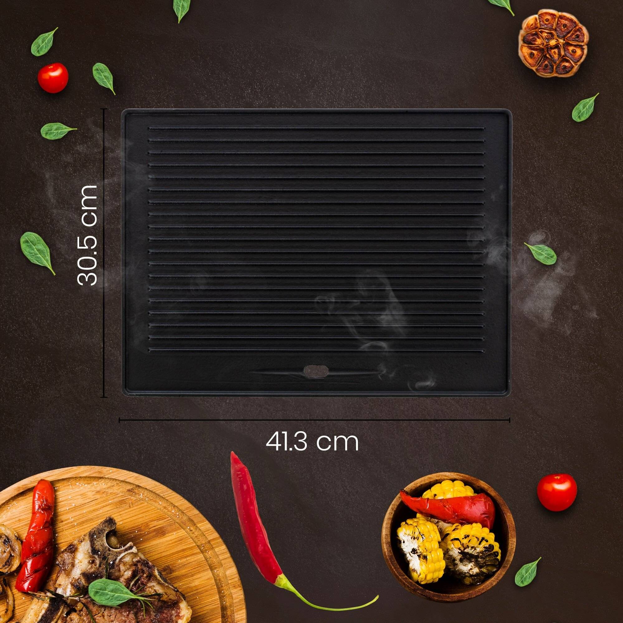 Grillplatte 41,3x30,5cm anthrazit-2