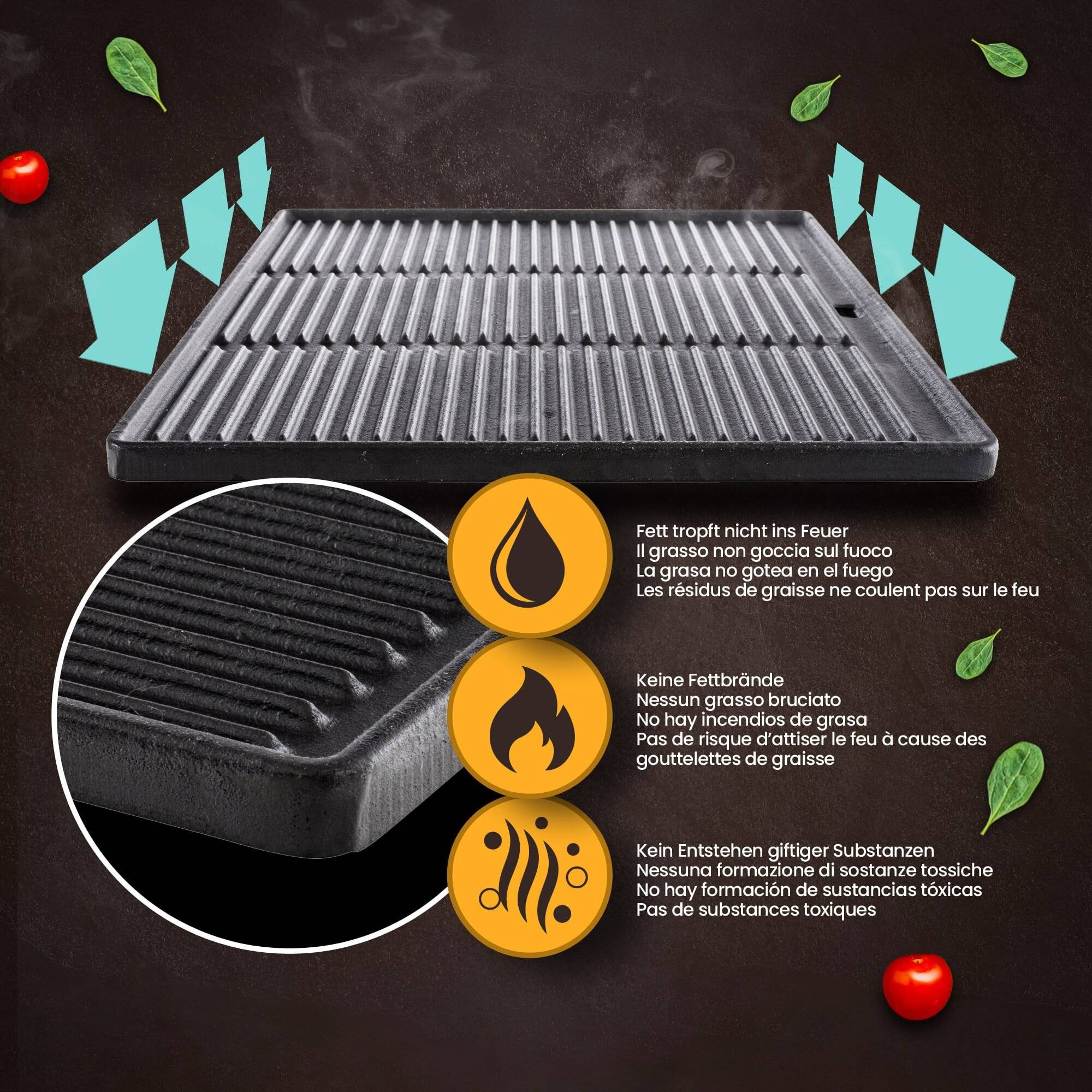 Grillplatte 41,3x30,5cm anthrazit-4