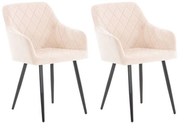 2er Set Esszimmerstuhl Shila Samt beige