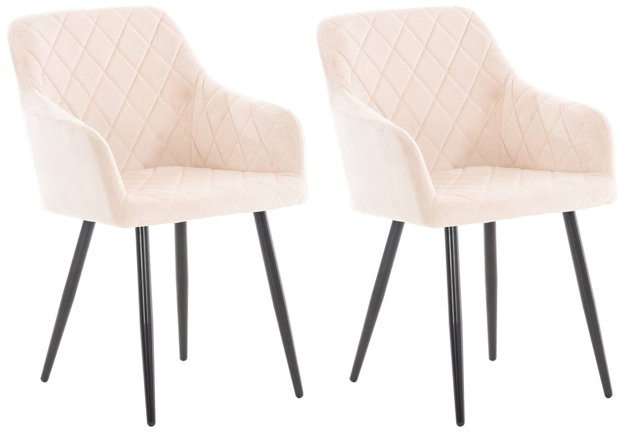 2er Set Esszimmerstuhl Shila Samt beige-0