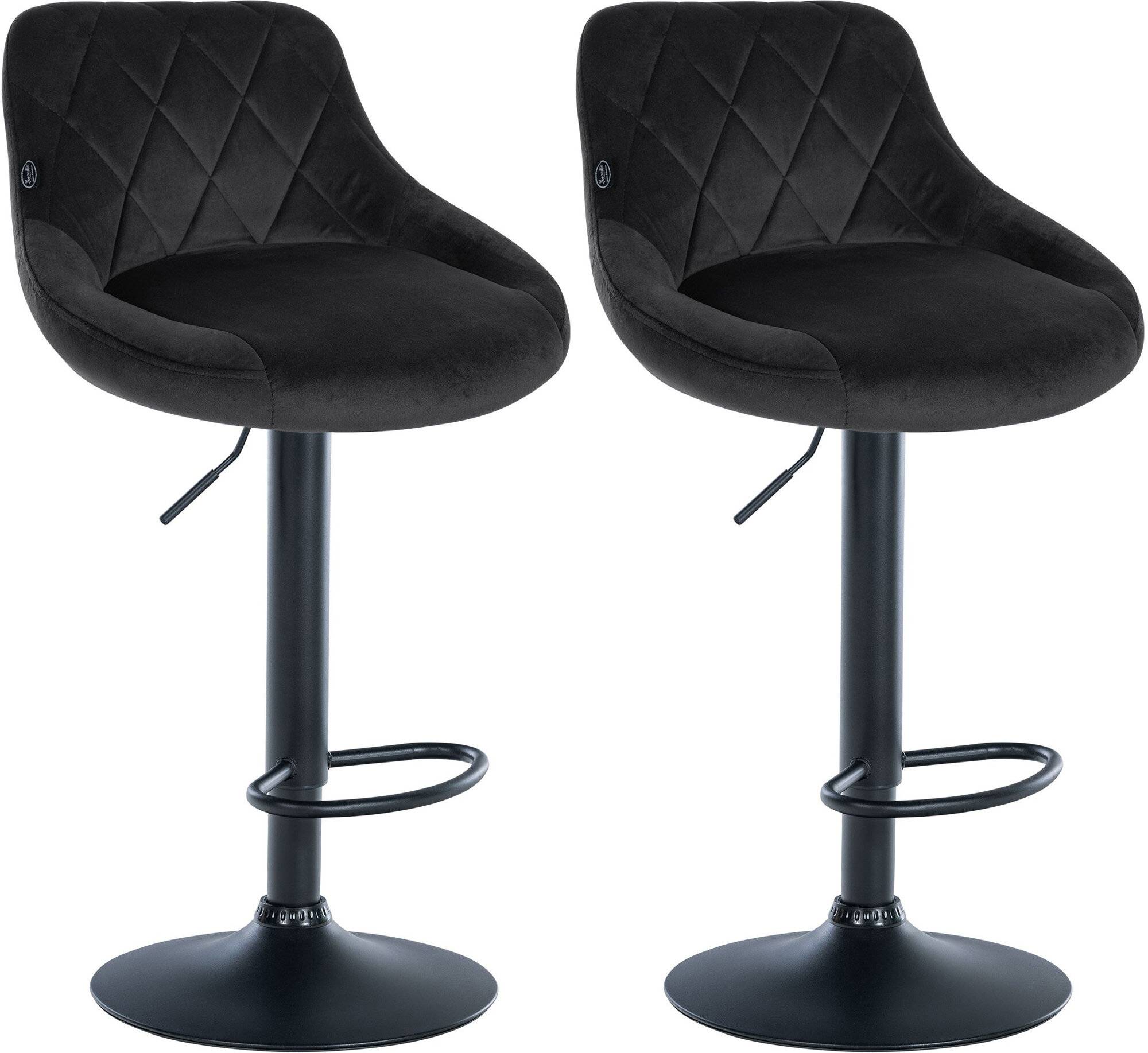 2er Set Barhocker Lazio Samt schwarz schwarz-0