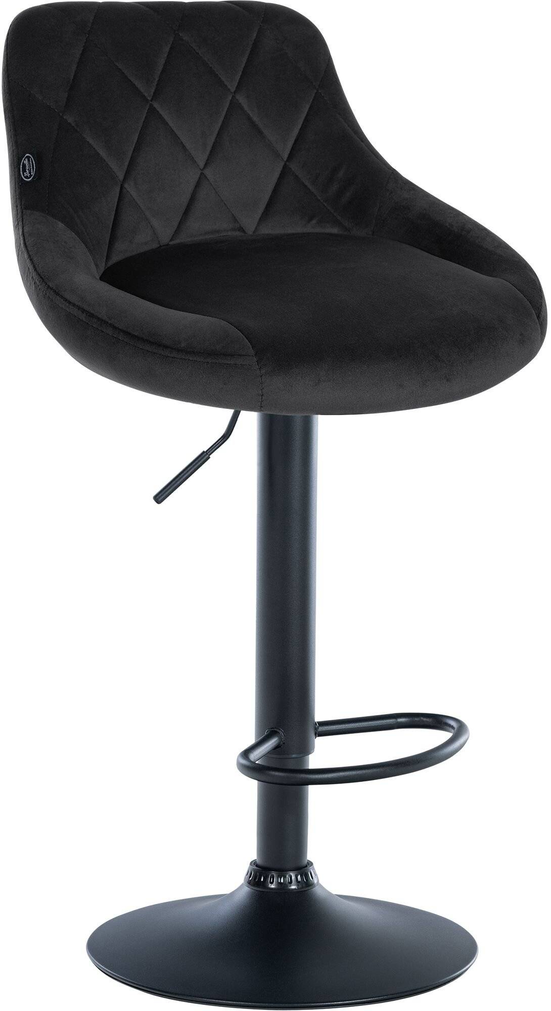 2er Set Barhocker Lazio Samt schwarz schwarz-2