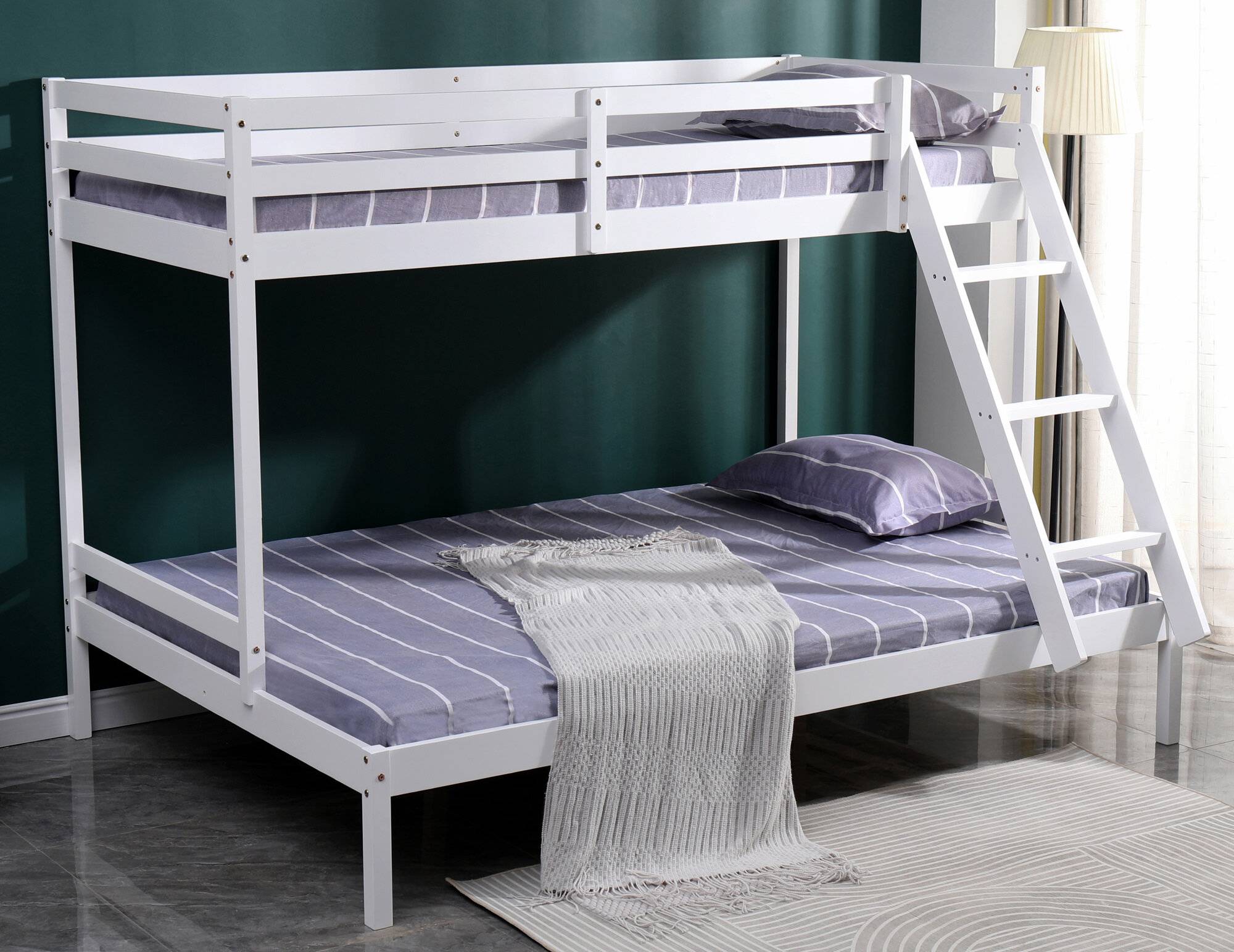 Hochbett Lilly 80x200 cm / 120x200 cm weiß-2