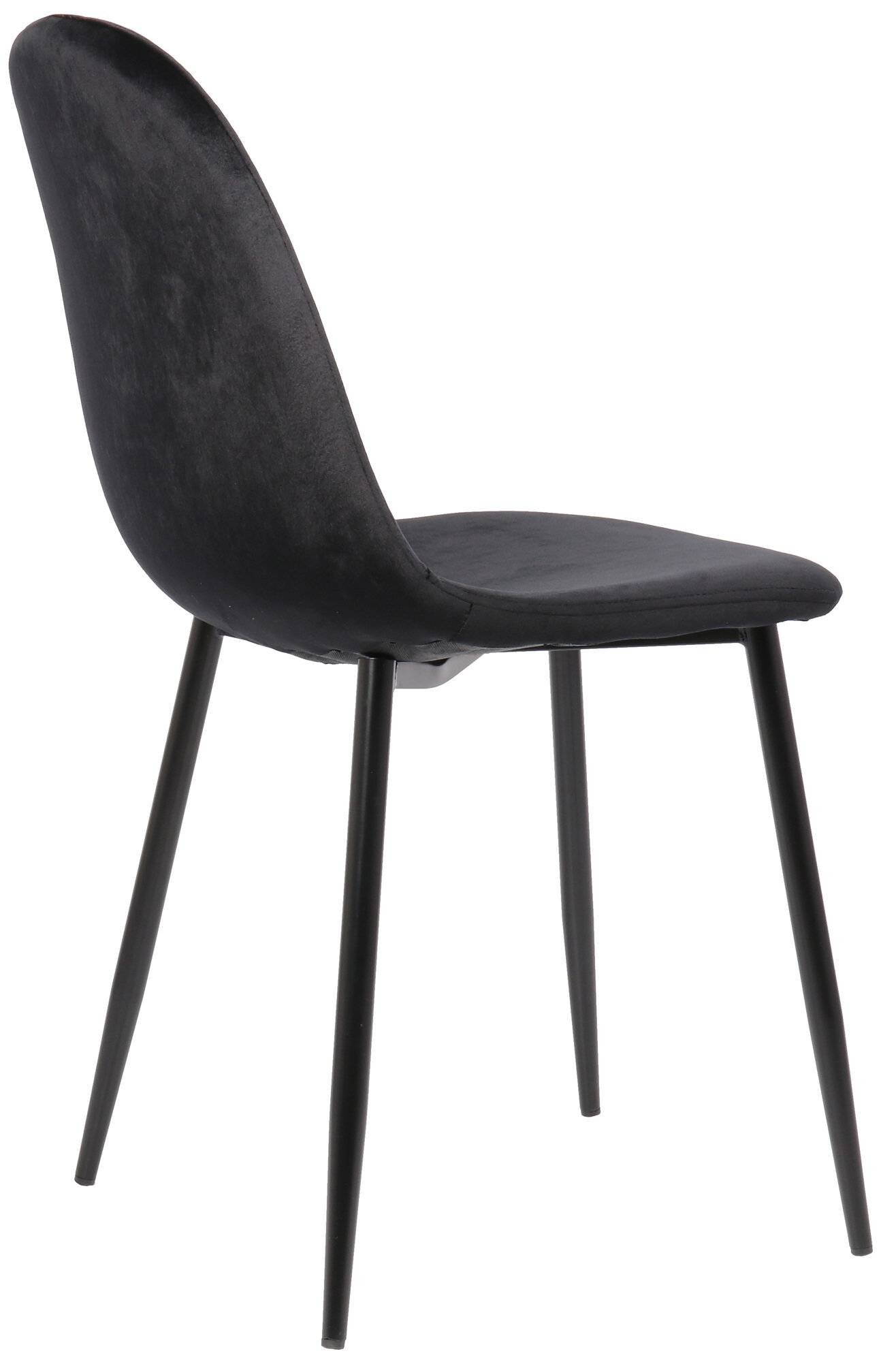 4er Set Esszimmerstühle Napier Samt schwarz-1