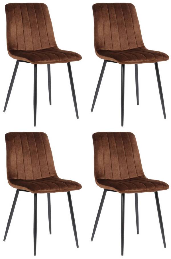 4er Set Stühle Dijon Samt braun