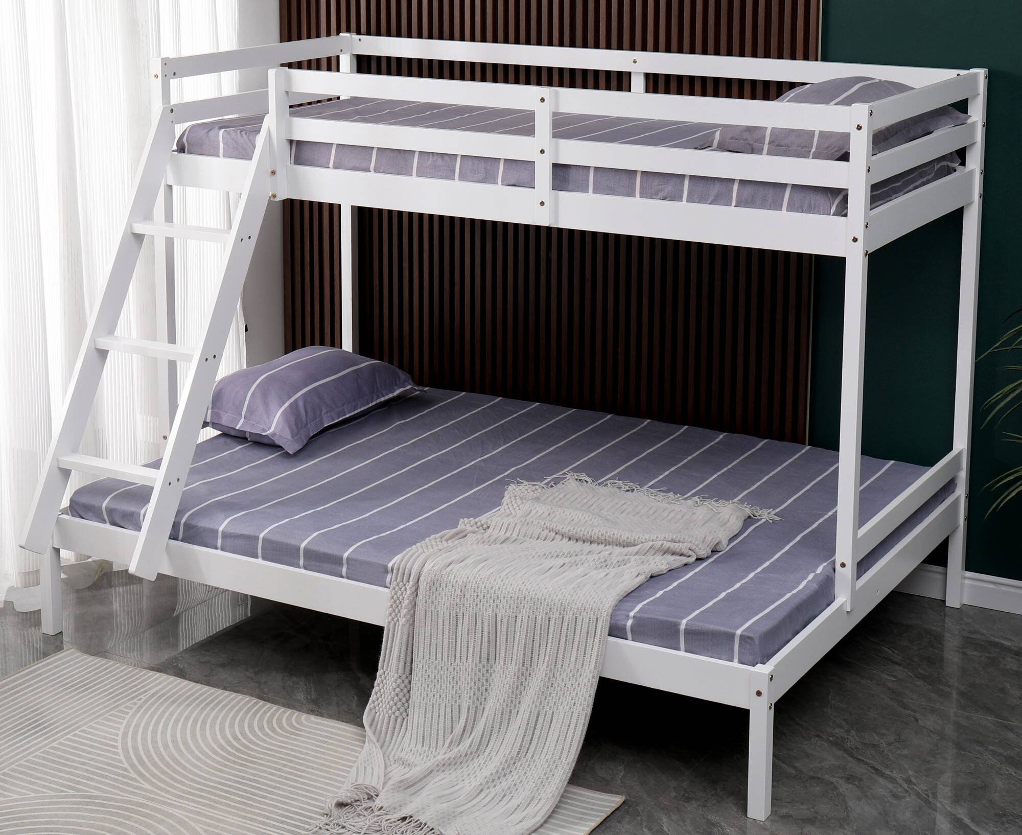 Hochbett Lilly 90x200 cm / 140x200 cm weiß-2