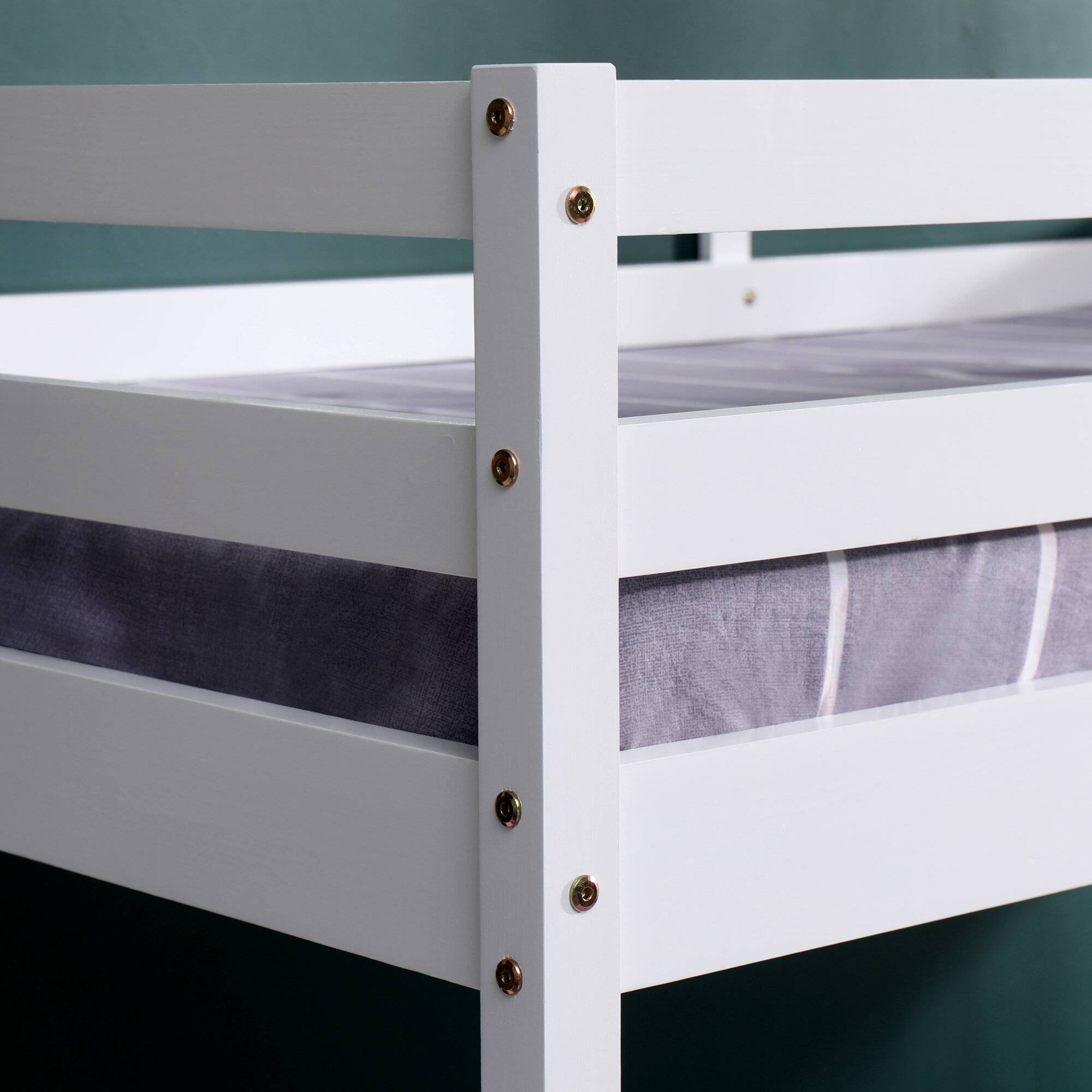 Hochbett Lilly 90x200 cm / 140x200 cm weiß-4