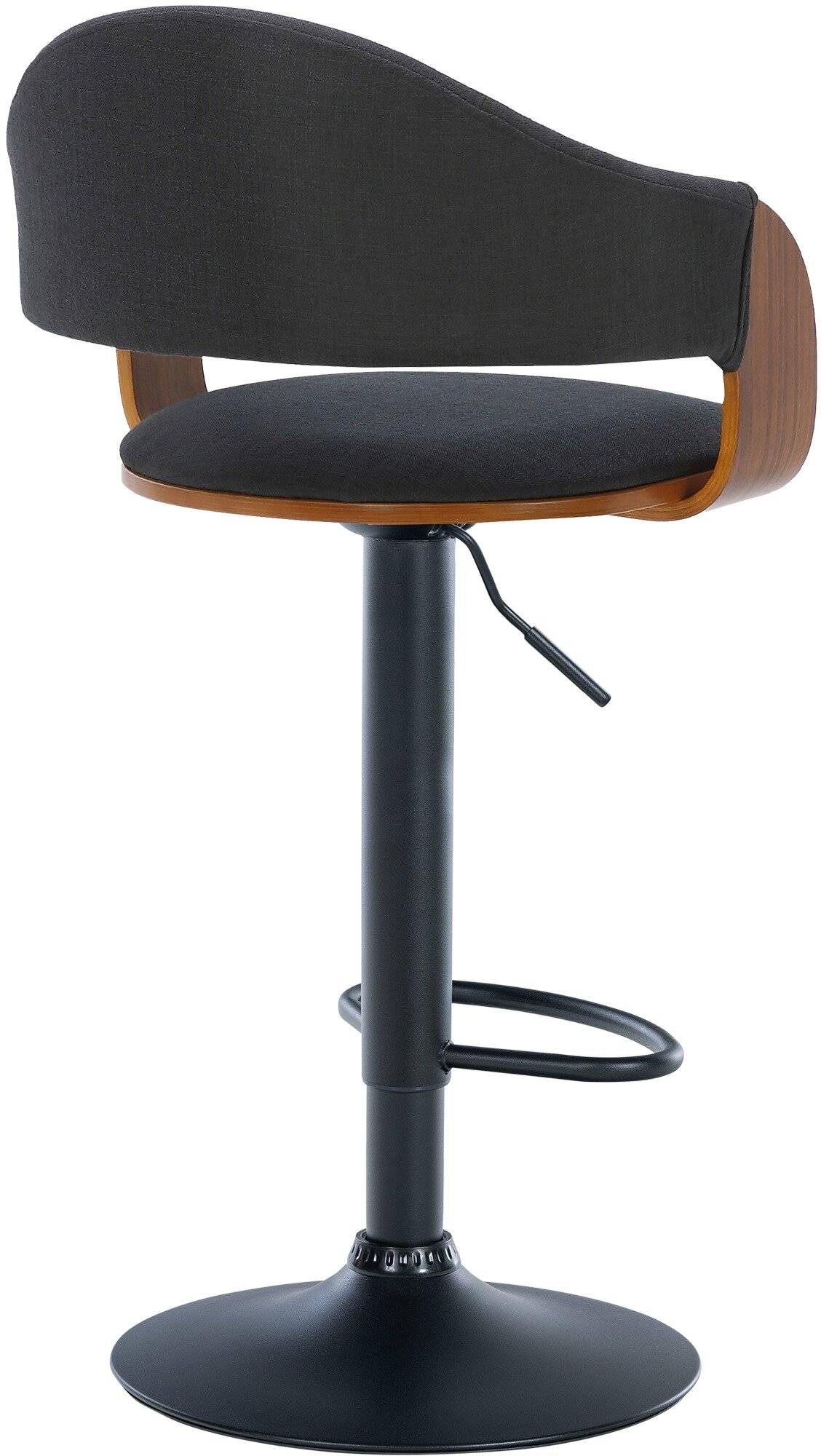 Barhocker Nilse Stoff schwarz walnuss/schwarz-2
