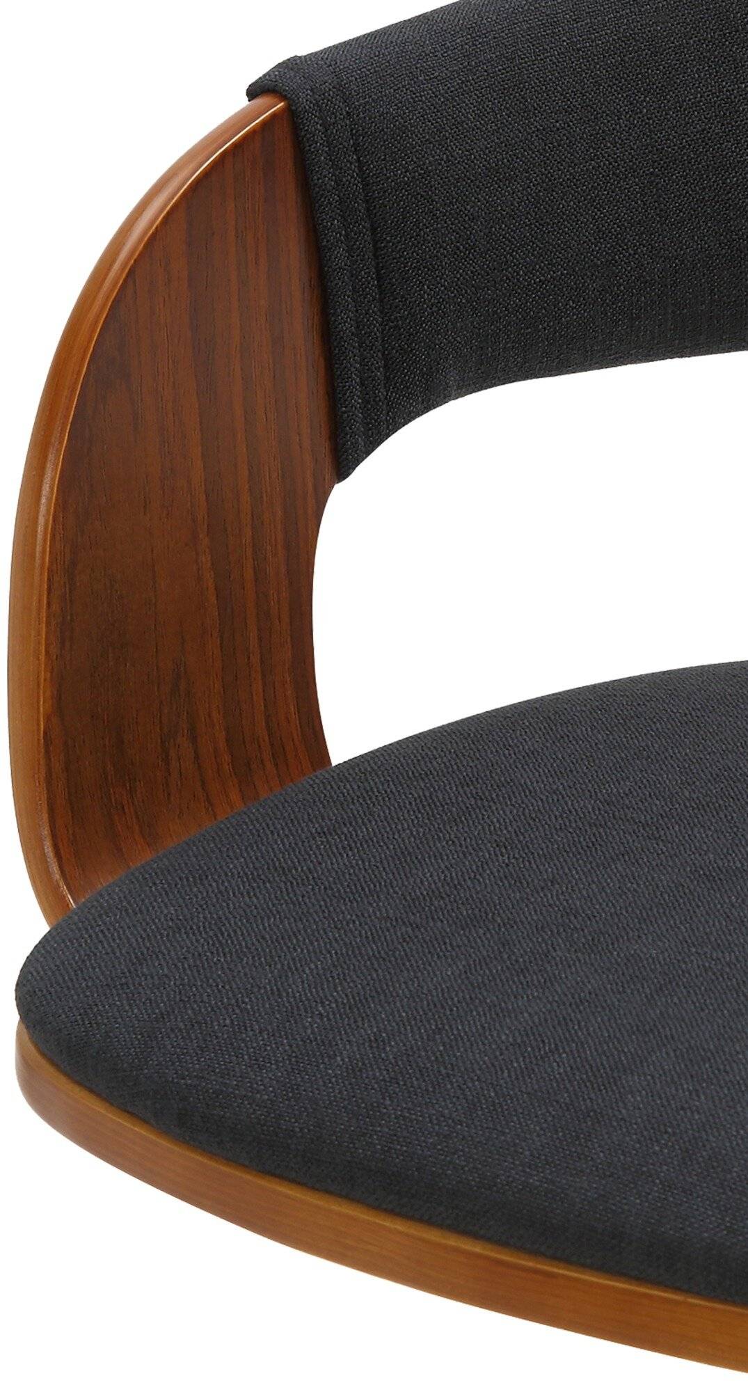 Barhocker Nilse Stoff schwarz walnuss/schwarz-4