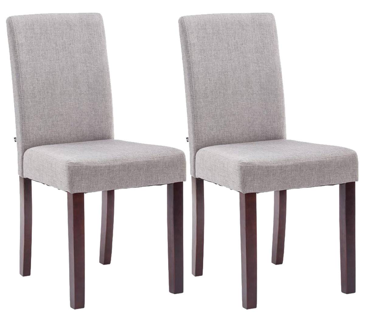 2er Set Esszimmerstuhl Ina Stoff cappuccino hellgrau-0