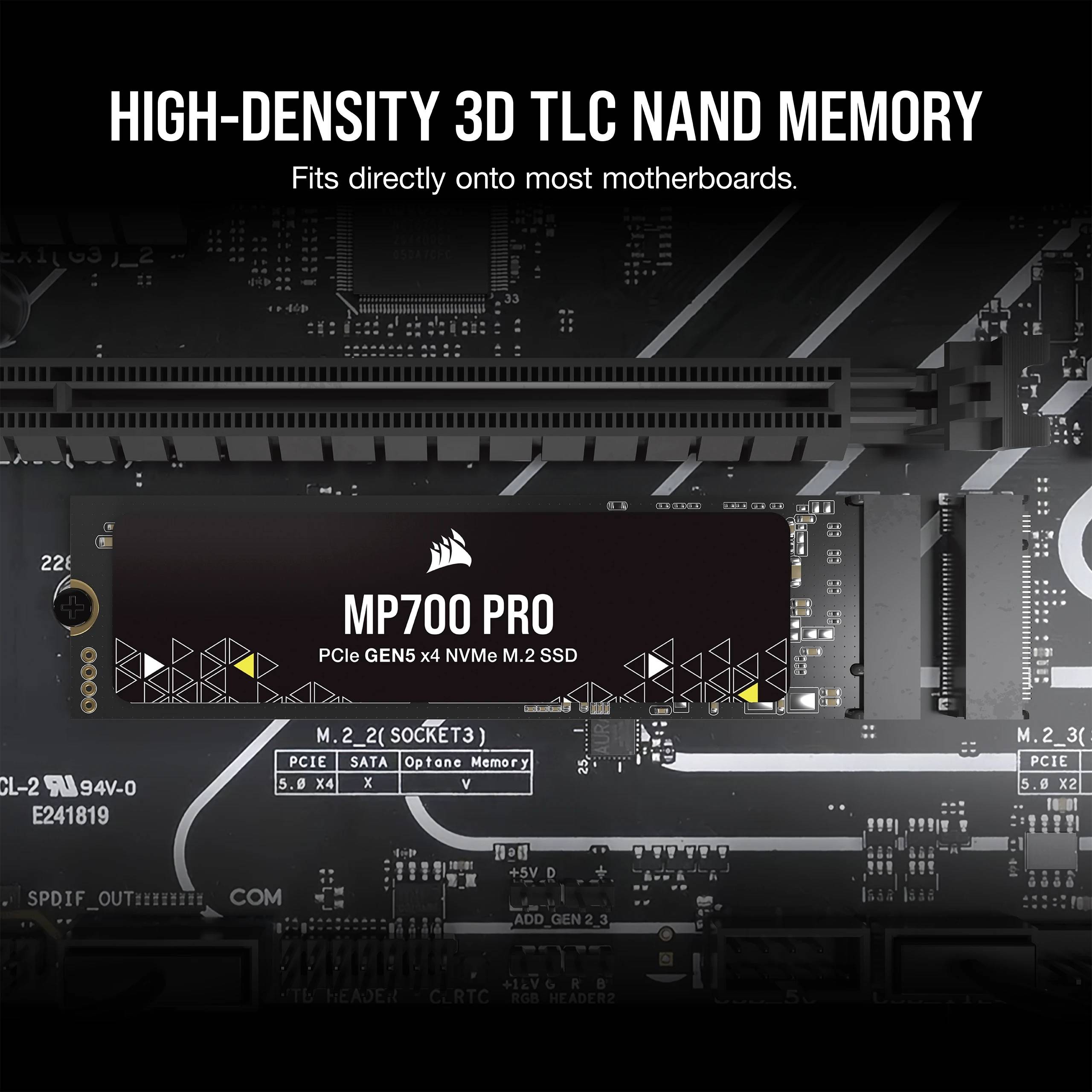 Corsair MP700 PRO SSD 1 TB intern M.2 2280 PCI Express 5.0 x4 NVMe 256-Bit-AES-4