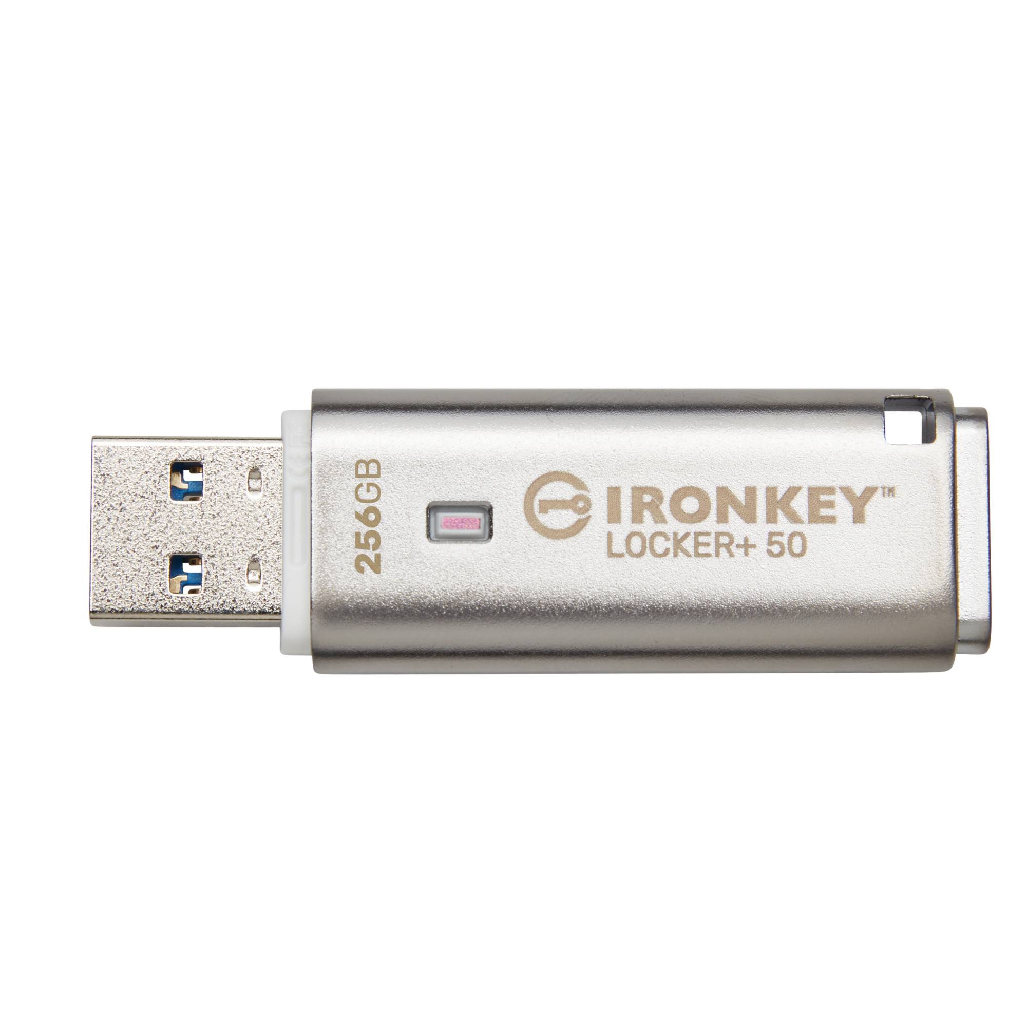 Kingston IronKey Locker+ 50 - USB-Flash-Laufwerk - verschlüsselt - 256 GB - USB-2
