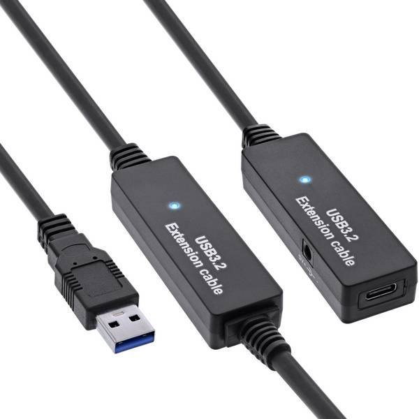 INLINE - USB 3.2 Gen.1 Aktiv-Verlängerung - USB-A Stecker an USB-C Buchse - 10m