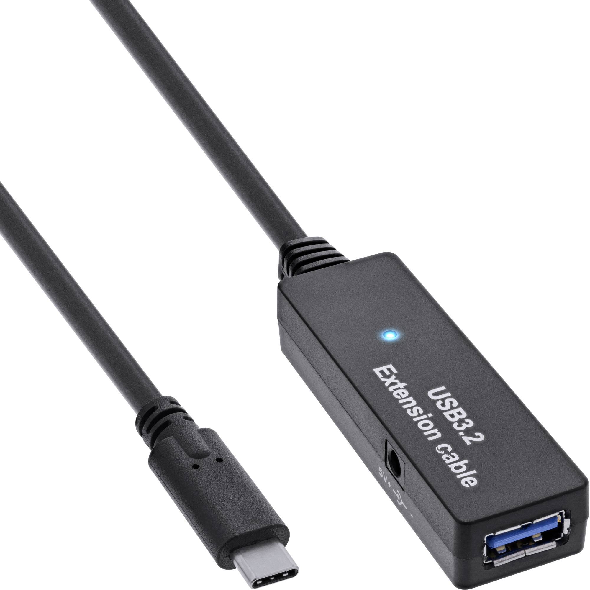 InLine USB 3.2 Gen.1 Aktiv-Verlängerung USB-C Stecker an USB-A Buchse 5m Kabel Digital/Daten Verlängerungskabel 5 m-0