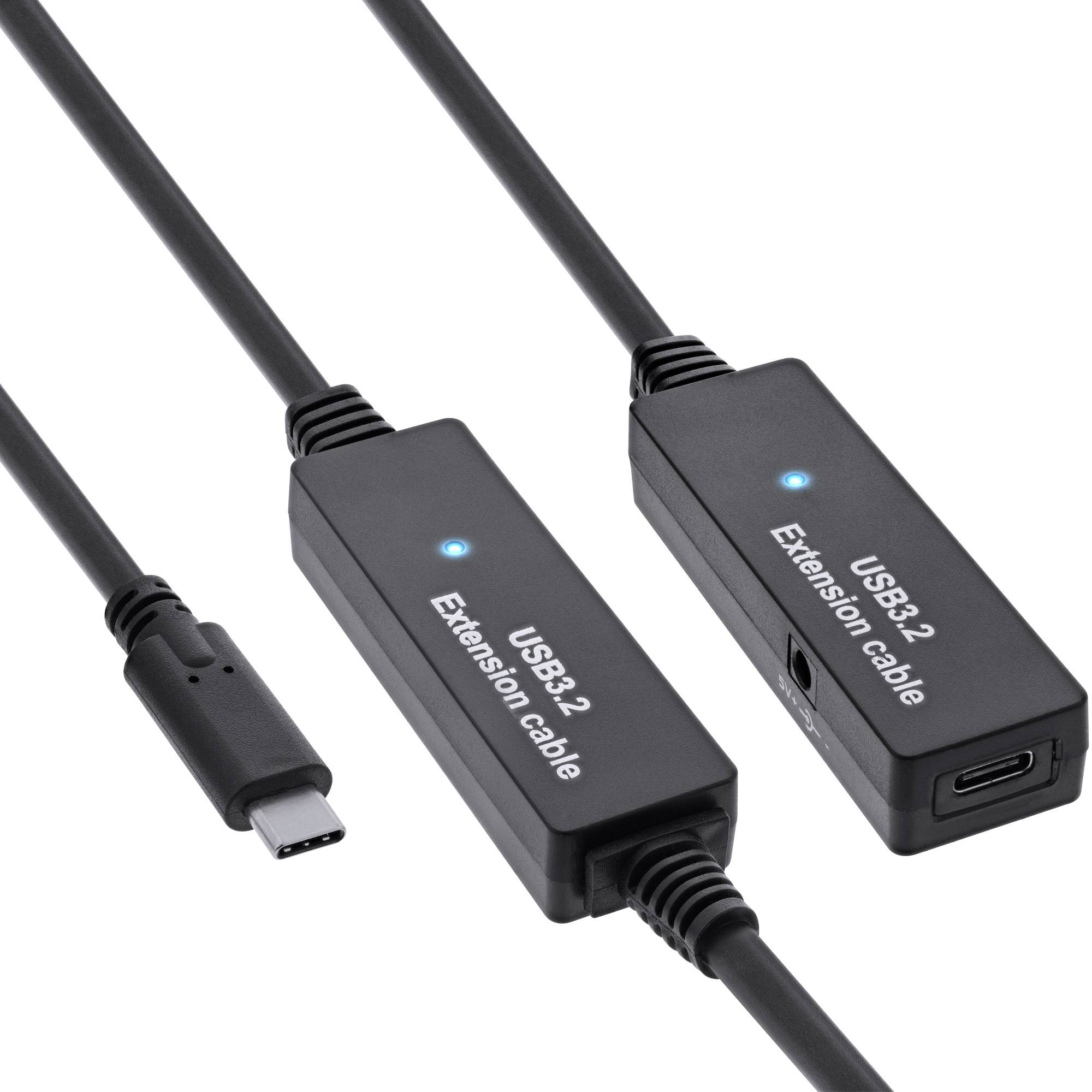 InLine USB 3.2 Gen.1 Aktiv-Verlängerung USB-C Stecker an Buchse 10m Kabel Digital/Daten Verlängerungskabel 10 m-0